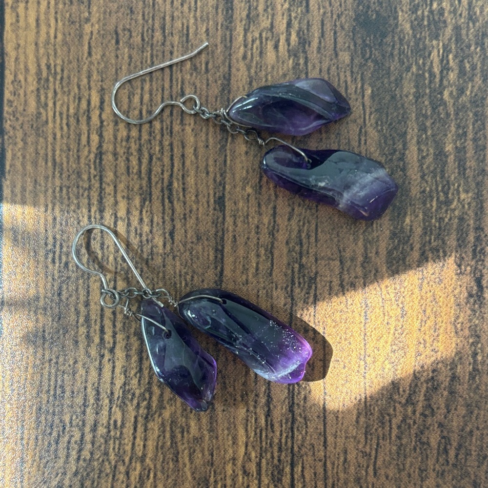 Purple Drop Earrings